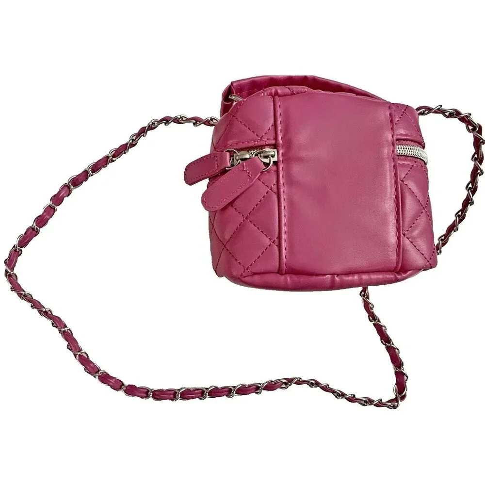 Strawberry Shortcake Girls Mini Quilted Faux Leather Crossbody Bag Pink NEW